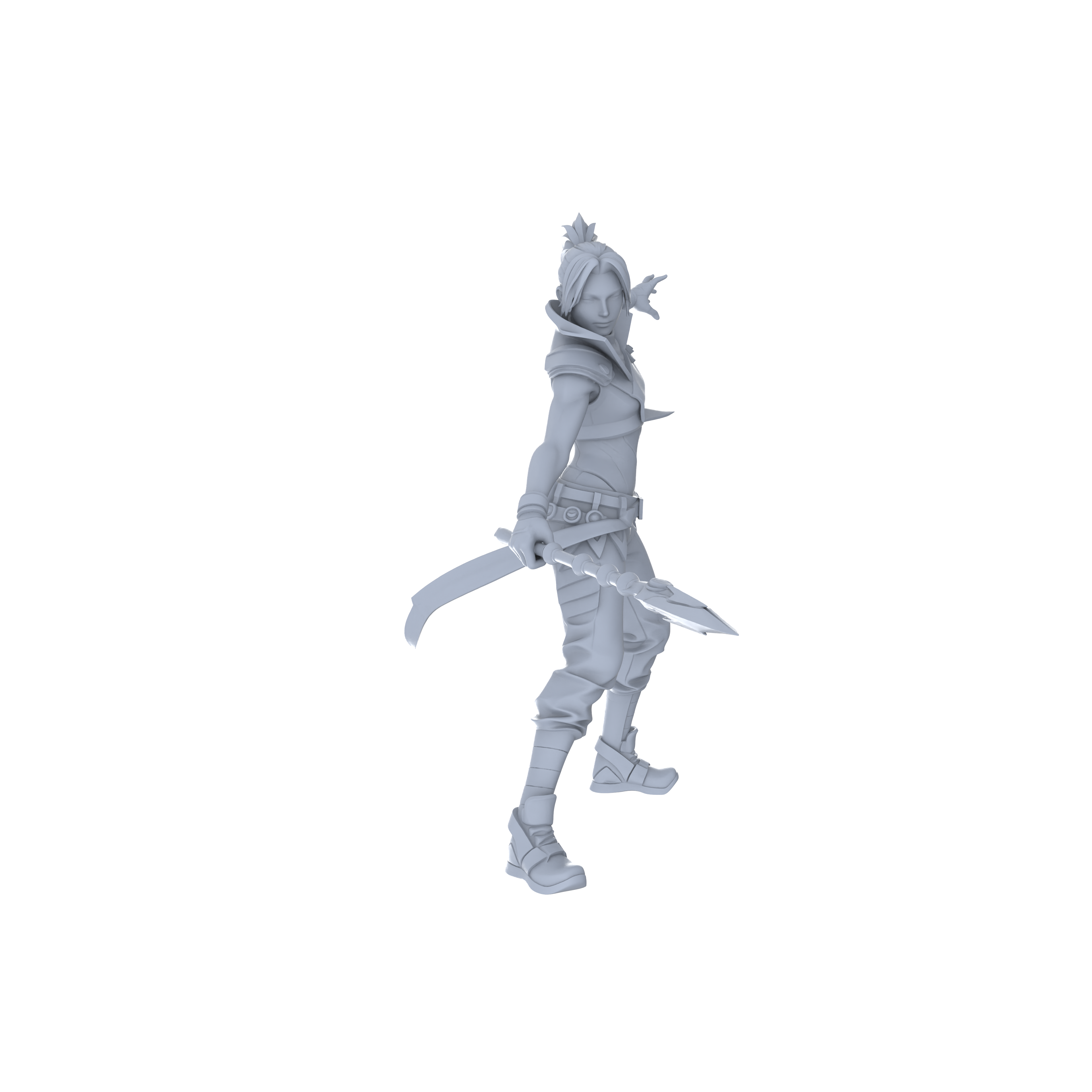 Detail view of MRY-SFW LYGR064 Shadow Squad Short Weapon Combat State 2 Military Theme Wargame Resin White Model Game Theme Sci-Fi Theme Wargame Miniature Soldiers Scene Characters Figure Hand-Painted Model