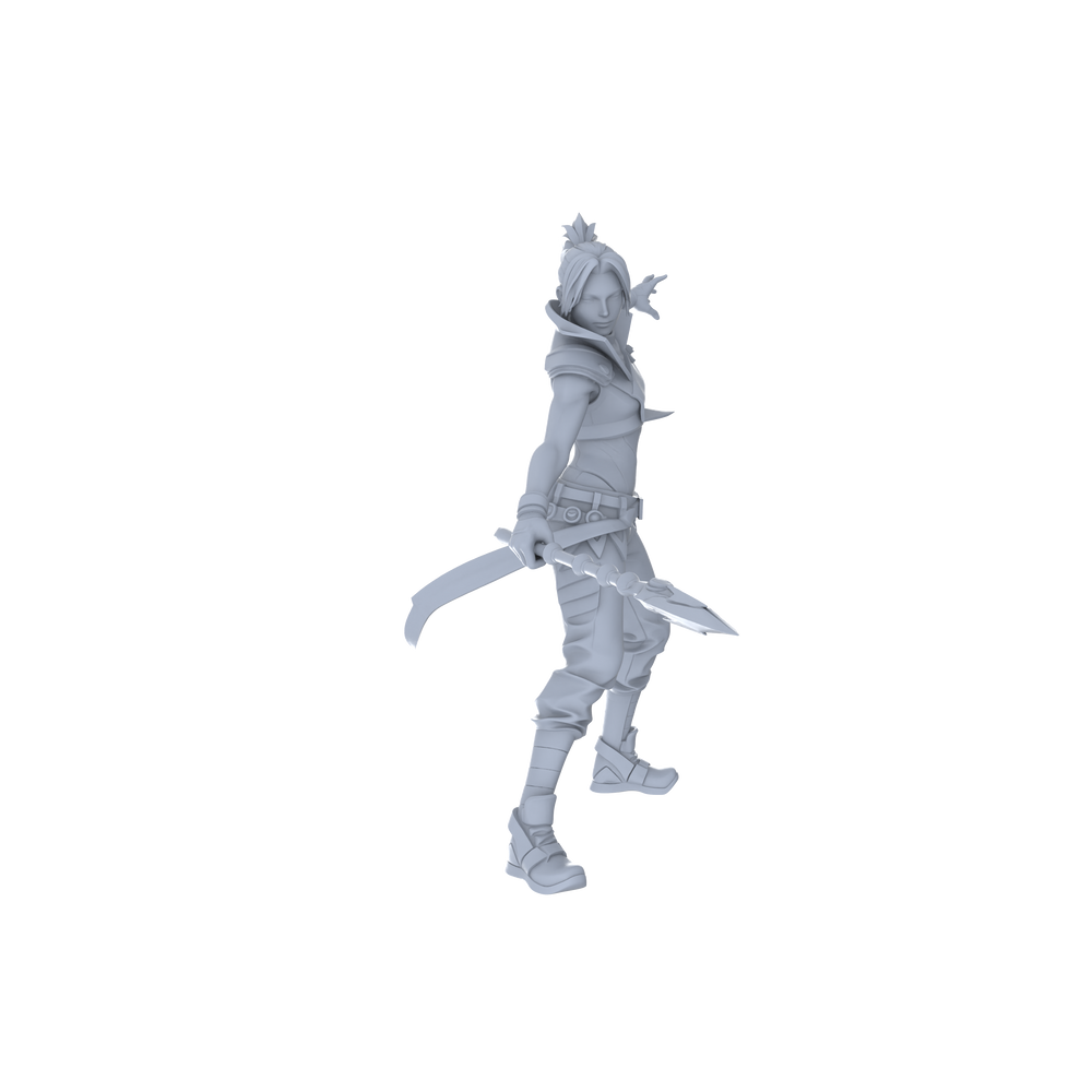 Detail view of MRY-SFW LYGR064 Shadow Squad Short Weapon Combat State 2 Military Theme Wargame Resin White Model Game Theme Sci-Fi Theme Wargame Miniature Soldiers Scene Characters Figure Hand-Painted Model