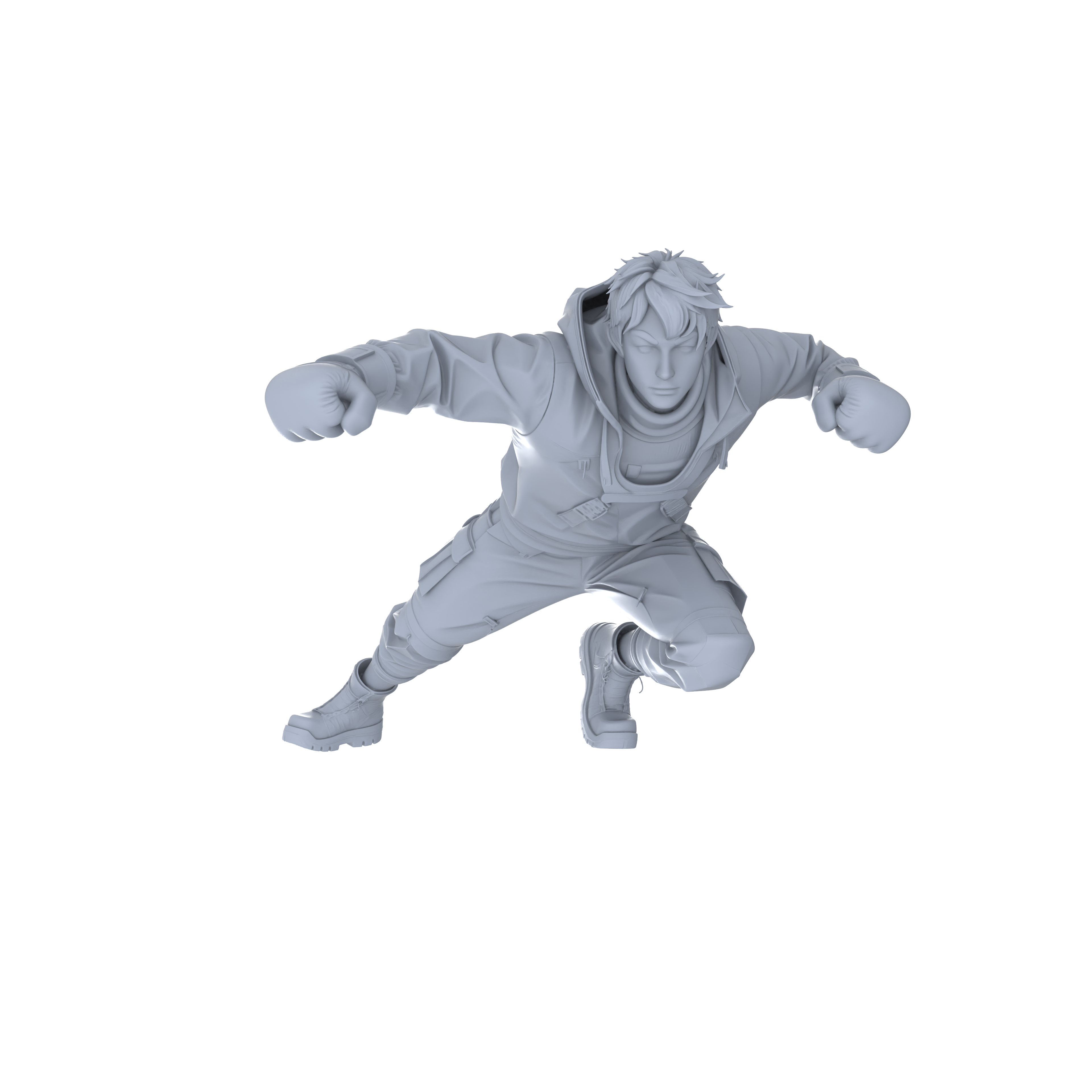 Detail view of MRY-SFW LYGR064 Shadow Squad Short Weapon Combat State 2 Military Theme Wargame Resin White Model Game Theme Sci-Fi Theme Wargame Miniature Soldiers Scene Characters Figure Hand-Painted Model