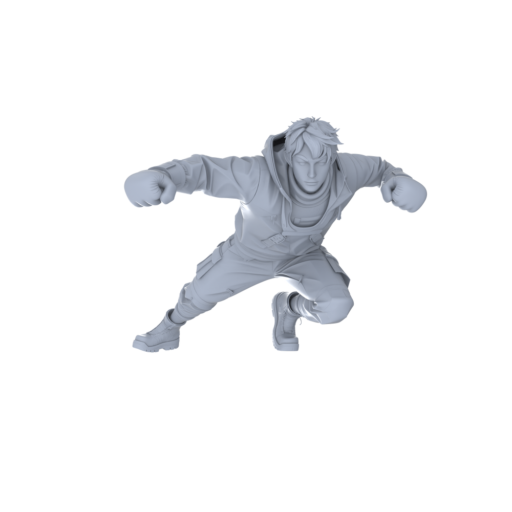 Detail view of MRY-SFW LYGR064 Shadow Squad Short Weapon Combat State 2 Military Theme Wargame Resin White Model Game Theme Sci-Fi Theme Wargame Miniature Soldiers Scene Characters Figure Hand-Painted Model