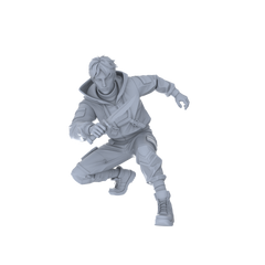 Detail view of MRY-SFW LYGR064 Shadow Squad Short Weapon Combat State 2 Military Theme Wargame Resin White Model Game Theme Sci-Fi Theme Wargame Miniature Soldiers Scene Characters Figure Hand-Painted Model