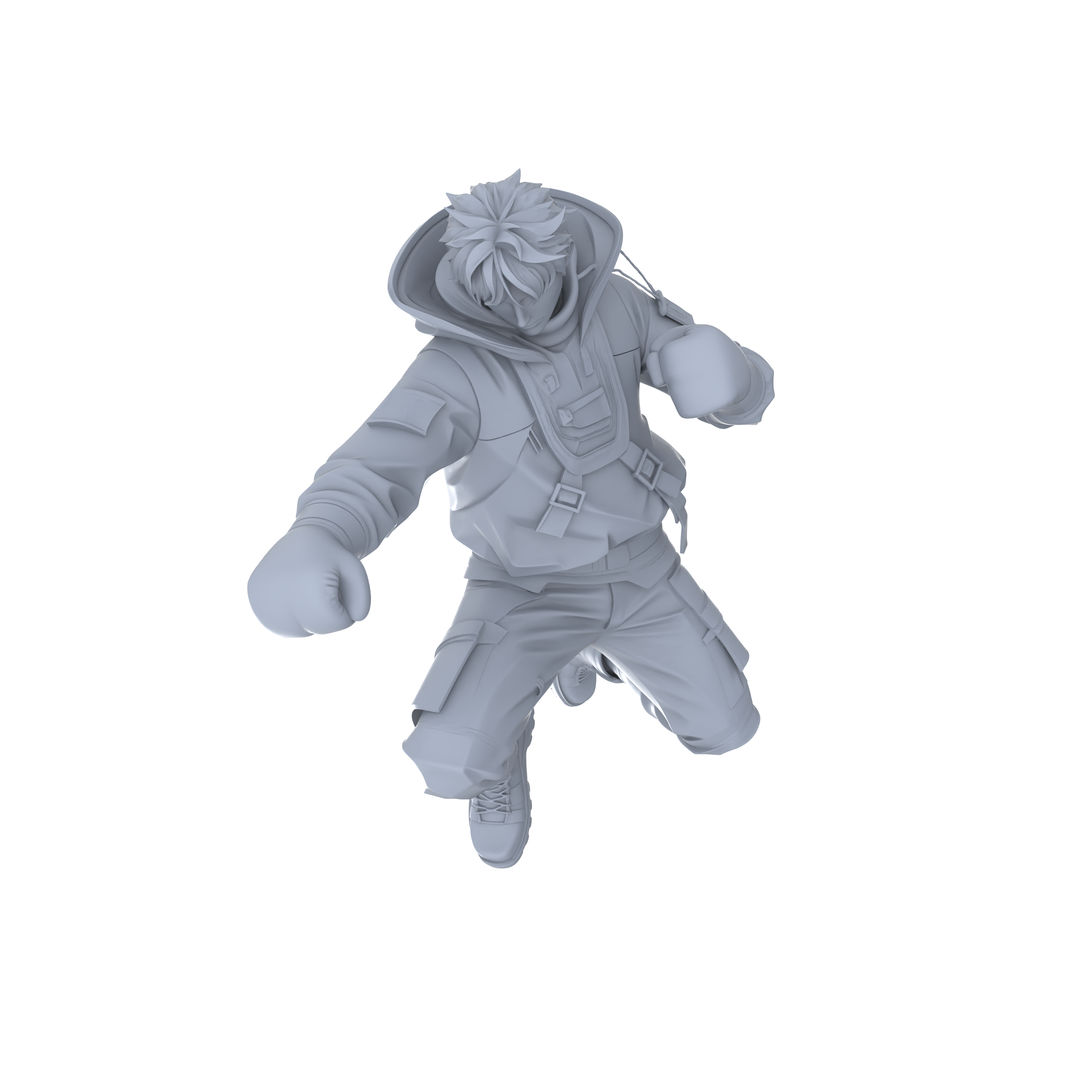 Detail view of MRY-SFW LYGR064 Shadow Squad Short Weapon Combat State 2 Military Theme Wargame Resin White Model Game Theme Sci-Fi Theme Wargame Miniature Soldiers Scene Characters Figure Hand-Painted Model