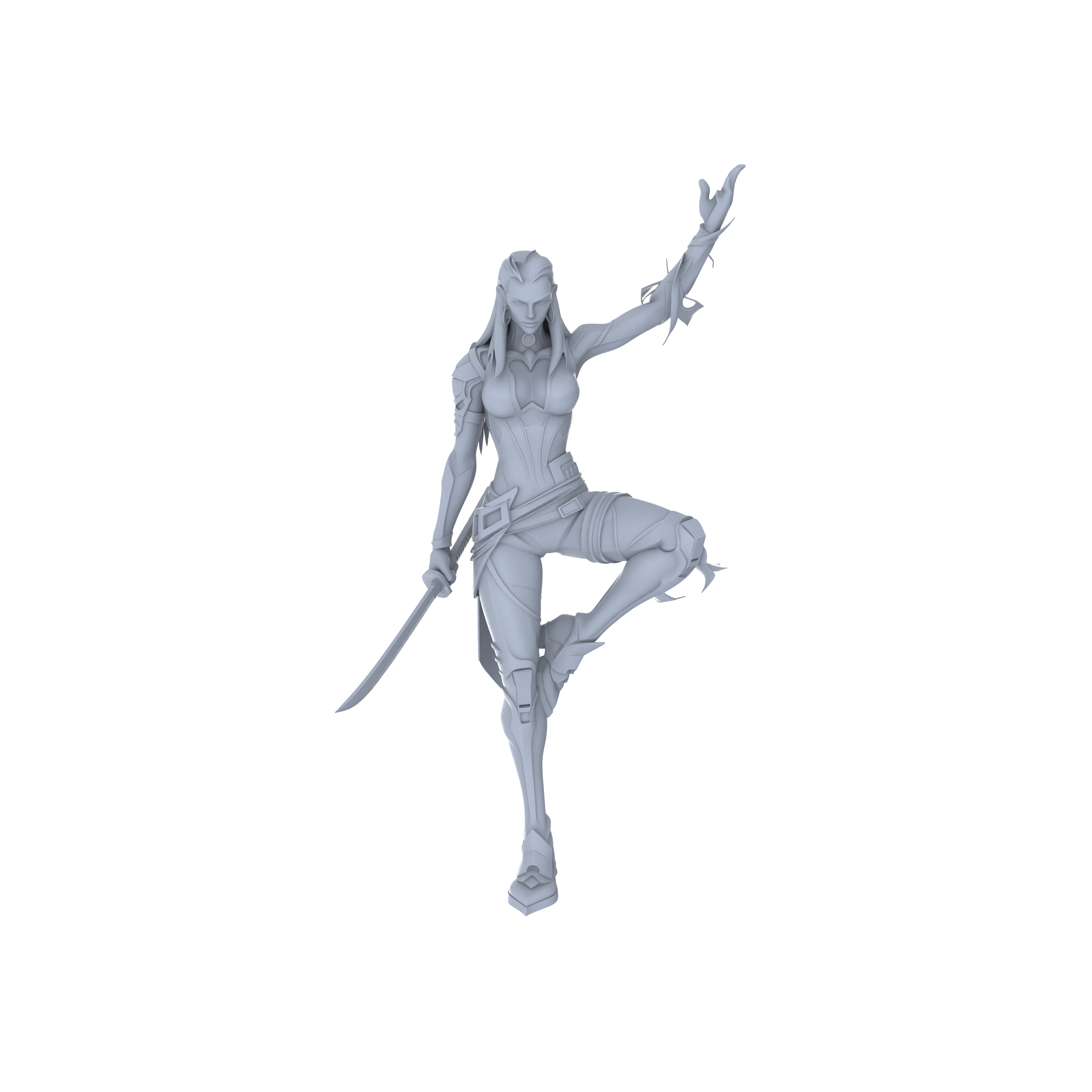 Detail view of MRY-SFW LYGR065 Blade Squad 1 Military Theme Wargame Resin White Model Game Theme Sci-Fi Theme Wargame Miniature Soldiers Scene Characters Figure Hand-Painted Model