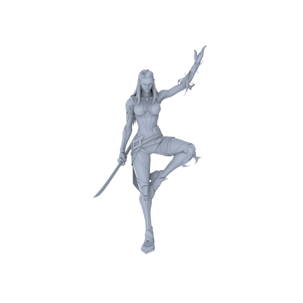 Detail view of MRY-SFW LYGR065 Blade Squad 1 Military Theme Wargame Resin White Model Game Theme Sci-Fi Theme Wargame Miniature Soldiers Scene Characters Figure Hand-Painted Model