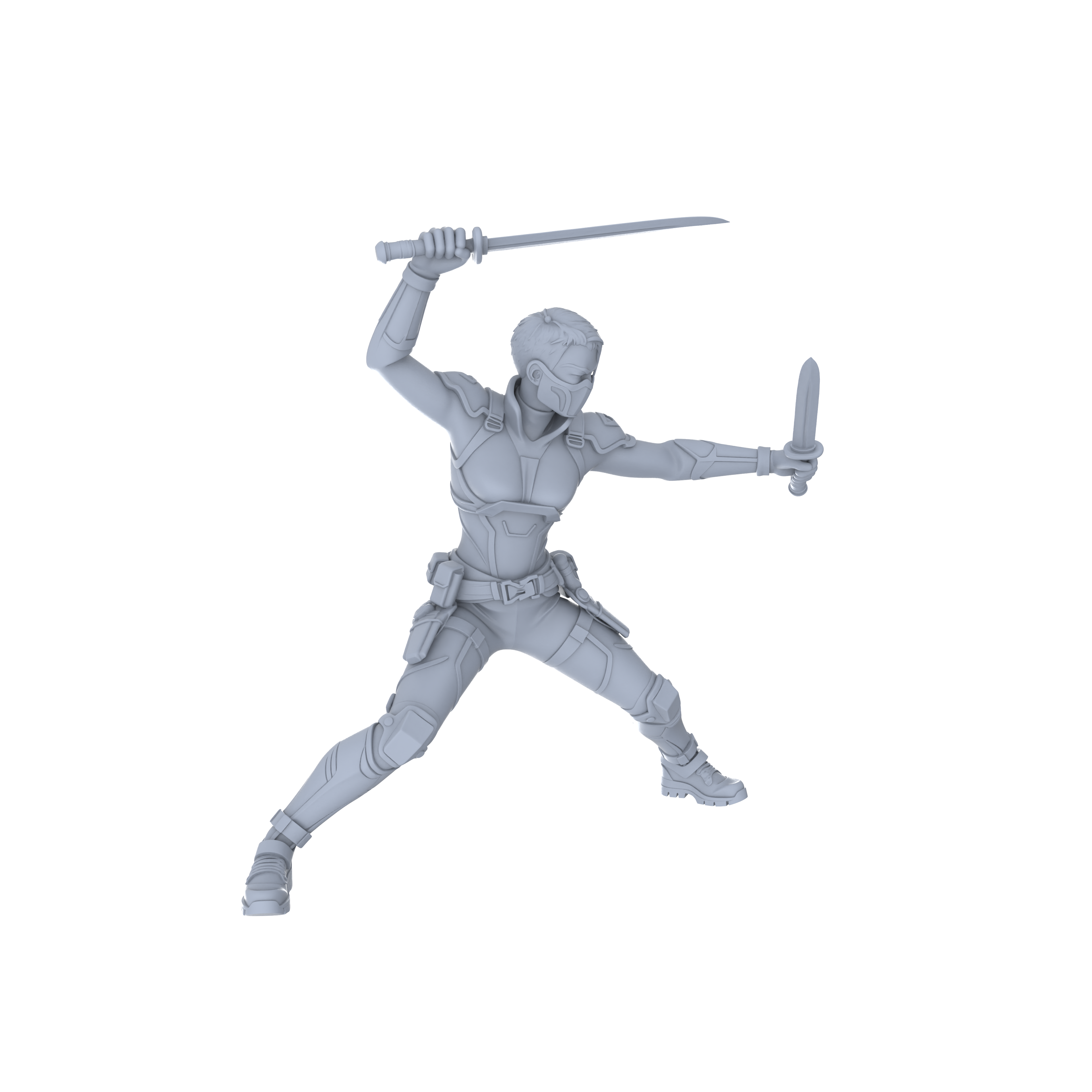 Detail view of MRY-SFW LYGR065 Blade Squad 1 Military Theme Wargame Resin White Model Game Theme Sci-Fi Theme Wargame Miniature Soldiers Scene Characters Figure Hand-Painted Model