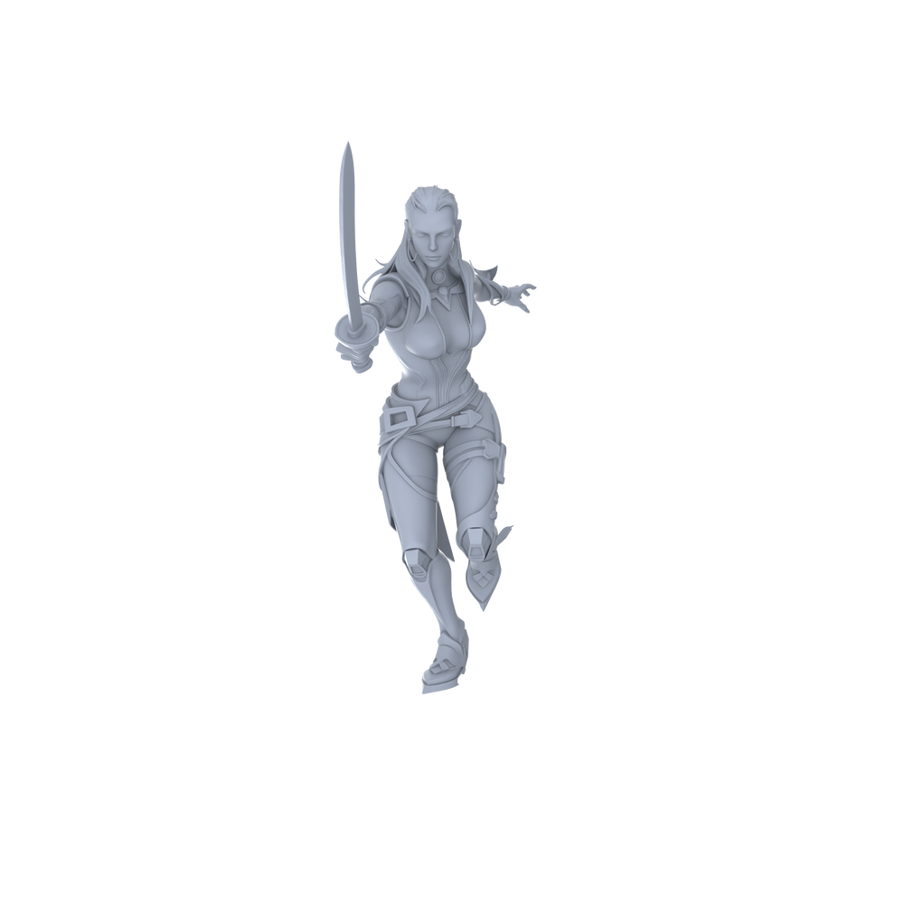 Detail view of MRY-SFW LYGR065 Blade Squad 1 Military Theme Wargame Resin White Model Game Theme Sci-Fi Theme Wargame Miniature Soldiers Scene Characters Figure Hand-Painted Model