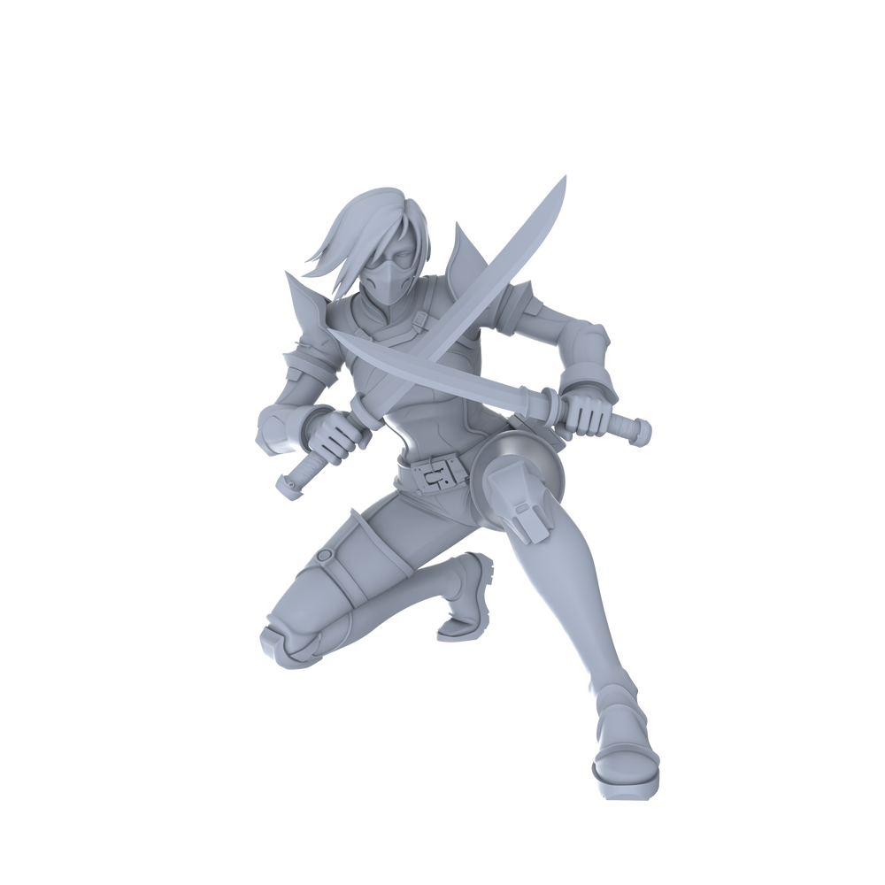 Detail view of MRY-SFW LYGR066 Blade Squad 2 Military Theme Wargame Resin White Model Game Theme Sci-Fi Theme Wargame Miniature Soldiers Scene Characters Figure Hand-Painted Model