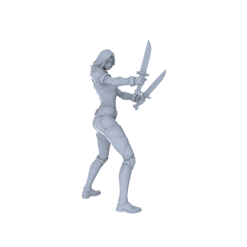 Detail view of MRY-SFW LYGR066 Blade Squad 2 Military Theme Wargame Resin White Model Game Theme Sci-Fi Theme Wargame Miniature Soldiers Scene Characters Figure Hand-Painted Model