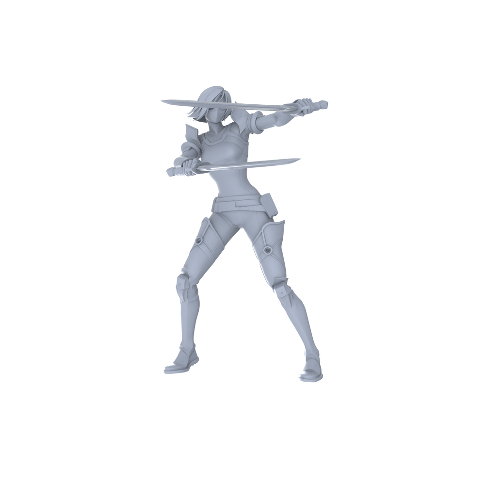 Detail view of MRY-SFW LYGR066 Blade Squad 2 Military Theme Wargame Resin White Model Game Theme Sci-Fi Theme Wargame Miniature Soldiers Scene Characters Figure Hand-Painted Model