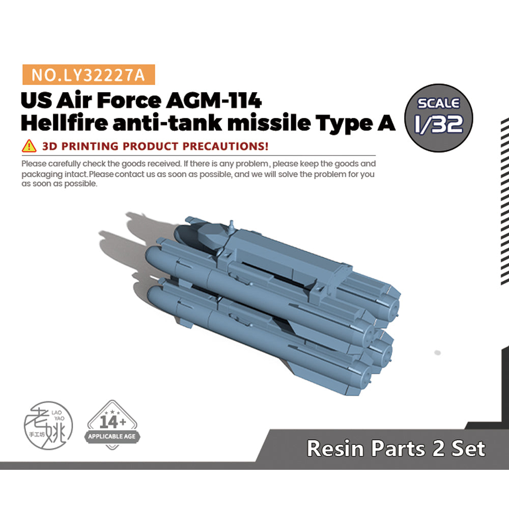 Yao's Studio LY227A 1/32(35,48,72,144) Model Upgrade Parts US Air Force AGM-114 Hellfire anti-tank missile Type A — scale model kit