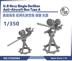 Yao's Studio LY206A 1/700(350,200,144) Model Upgrade Parts U.S Navy Single Oerlikon Anti-Aircraft Gun Type A