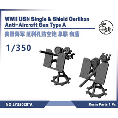 Yao's Studio LY207A 1/700(350,200,144) Model Upgrade Parts U.S Navy Single & Shield Oerlikon Anti-Aircraft Gun Type A