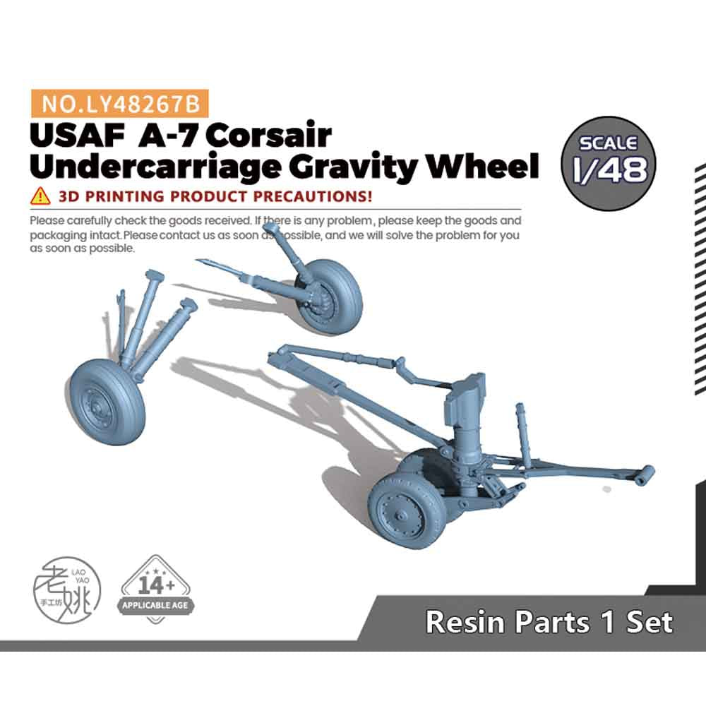 Yao's Studio LY267B 1/32(35,48,72,144) Model Upgrade Parts USAF A-7 Corsair Undercarriage Gravity Wheel — scale model kit