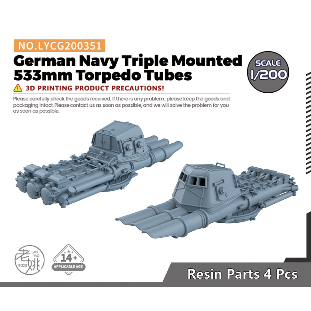 Yao's Studio LYCG351 Model Upgrade Parts German Navy Triple Mounted?533mm Torpedo Tubes Main image