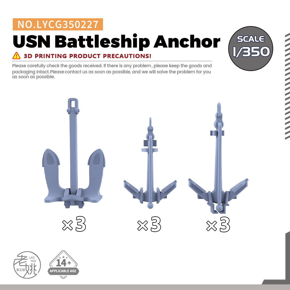 Yao's Studio LYCG227 Model Upgrade Parts USN Battleship Anchor — scale model kit