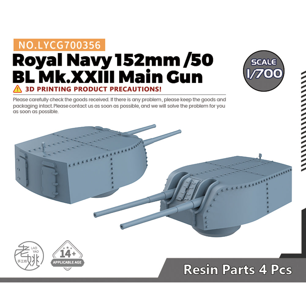 Yao's Studio LYCG356 Model Upgrade Parts Royal Navy 152mm /50 BL Mk.XXIII Main Gun Main image
