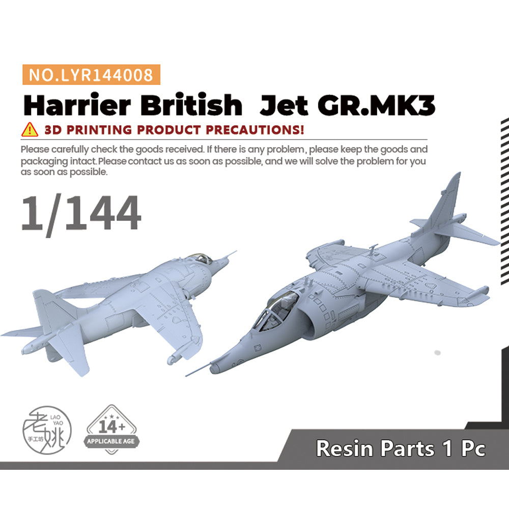 Yao's Studio LYR008 Fighter Aircraft Military Model Kit British Harrier Jet GR.MK3 Main image