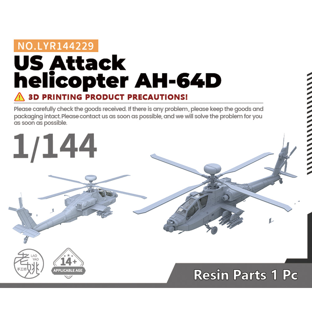 Yao's Studio LYR229 Fighter Aircraft Military Model Kit US Attack helicopter AH-64D — scale model kit