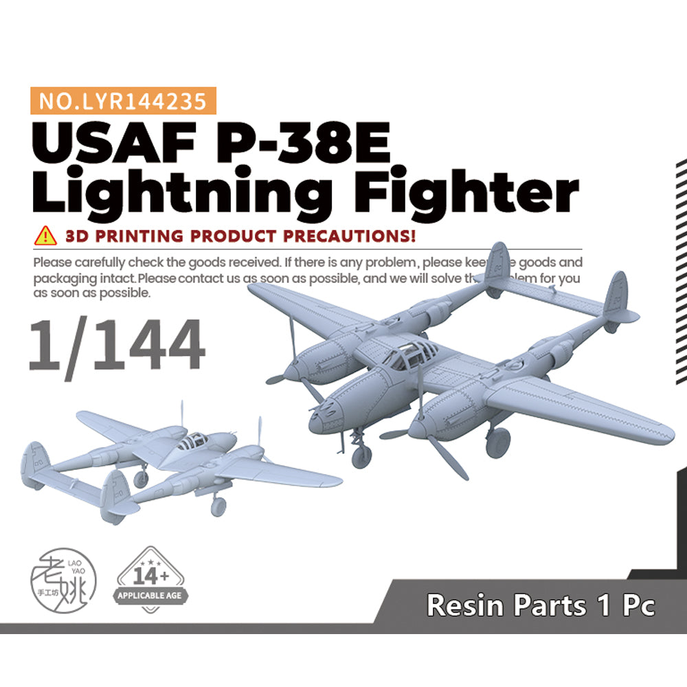 Yao's Studio LYR235 Fighter Aircraft Military Model Kit US P-38E Lightning Fighter Main image