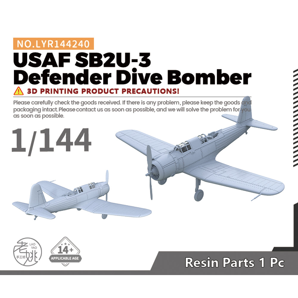 Yao's Studio LYR240 Fighter Aircraft Military Model Kit US SB2U-3 Defender Dive Bomber — scale model kit