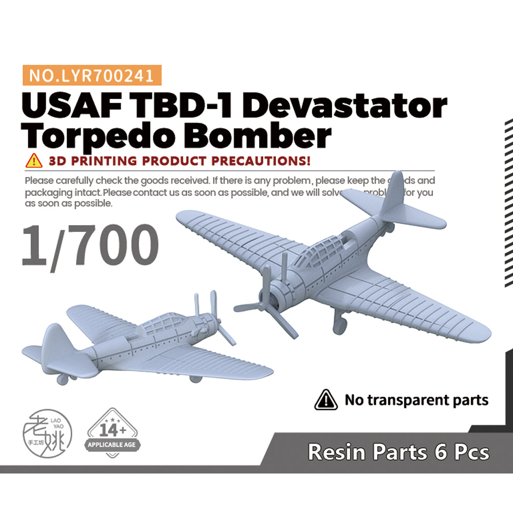Yao's Studio LYR241 Fighter Aircraft Military Model Kit US TBD-1 Devastator Torpedo Bomber — scale model kit