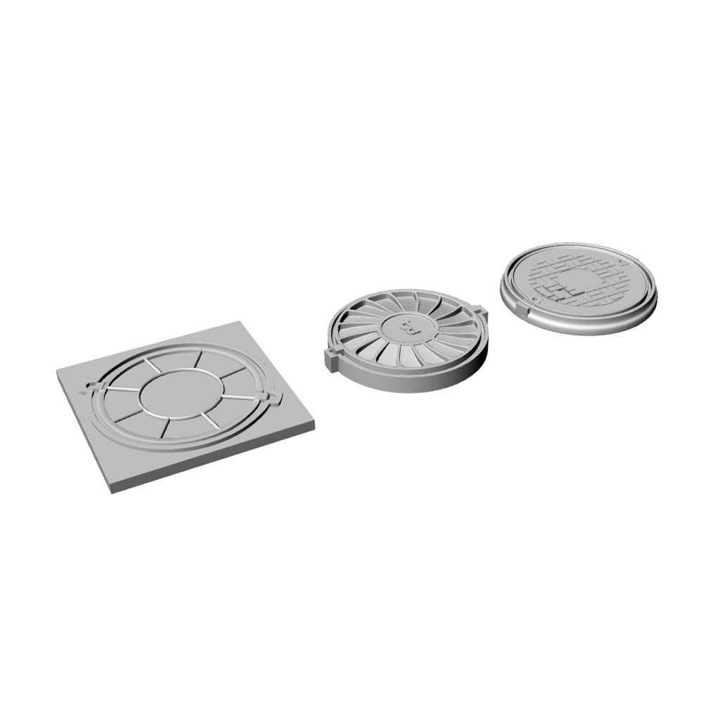 Yao's Studio LYT172 Manhole Cover HO/OO/Z/N/TT Railroad Miniature Accessory Display Props Secondary image