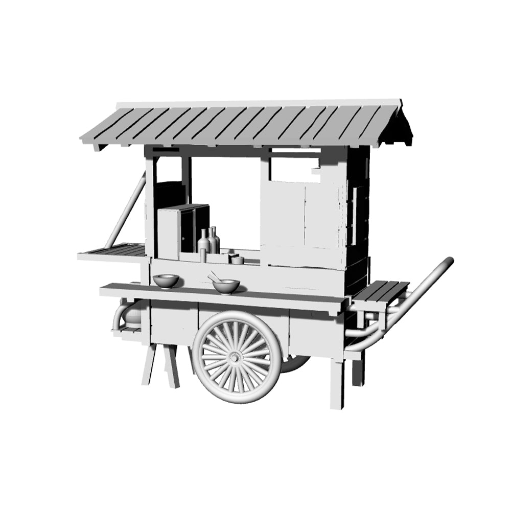 Yao's Studio LYT059B  Miniature Factory Building Military Car Railroad Track Accessory Props Diorama Scenery Japanese Style Street Food Truck — scale model kit