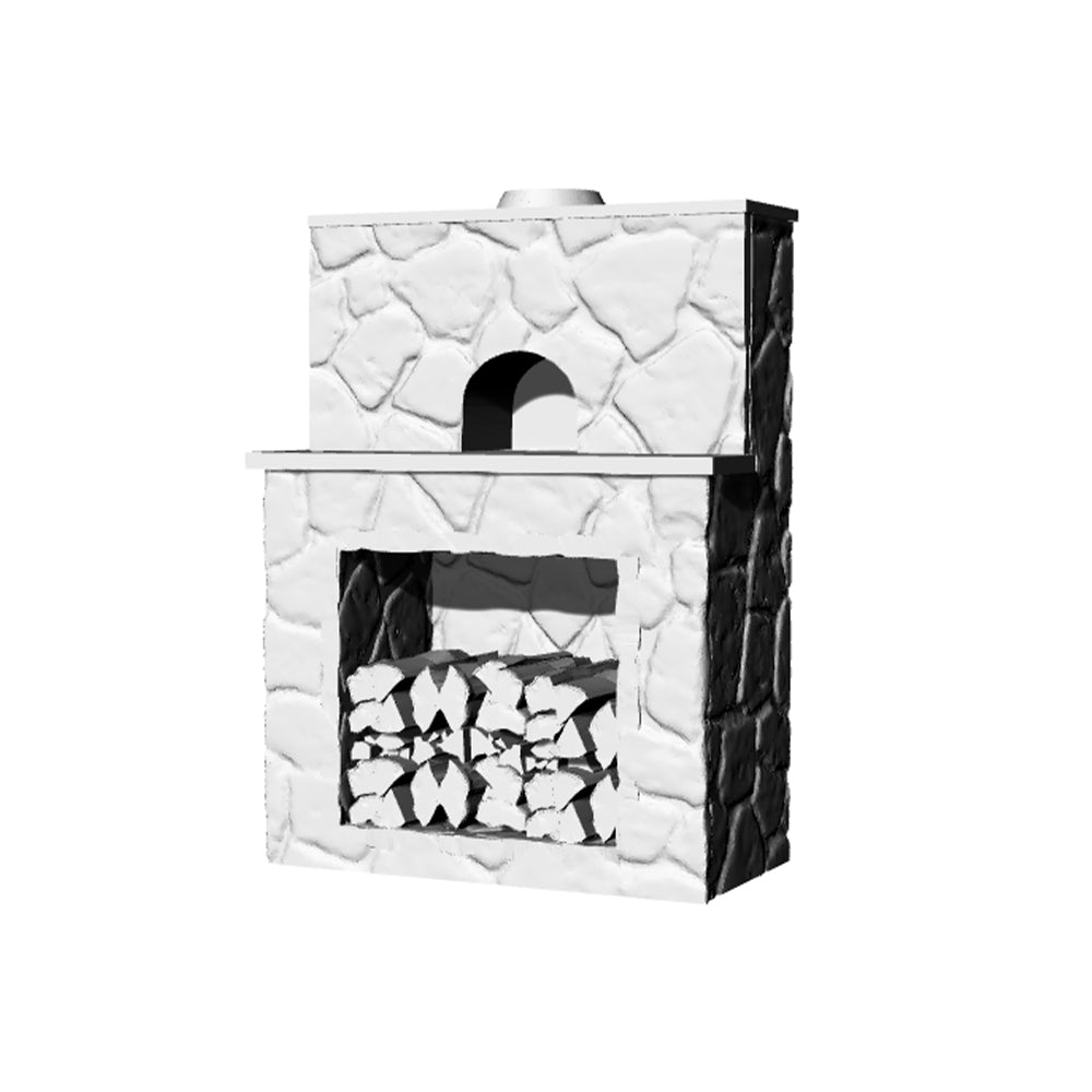 Yao's Studio LYT052 Stone Fireplace Type-2 Diecast toys car diorams — detail view 2