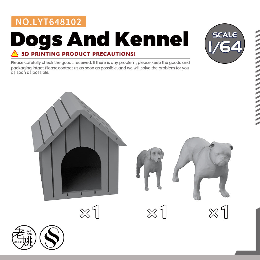 Yao's Studio LYT102 Dogs And Kennel Diecast toys car diorams Main image