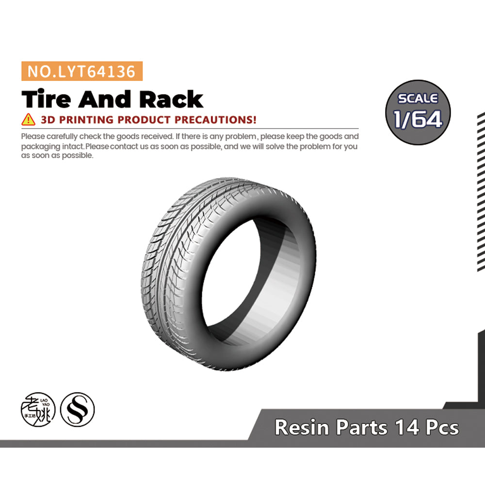 Yao's Studio LYT136 Tire And Rack Diecast toys auto parts parts Main image