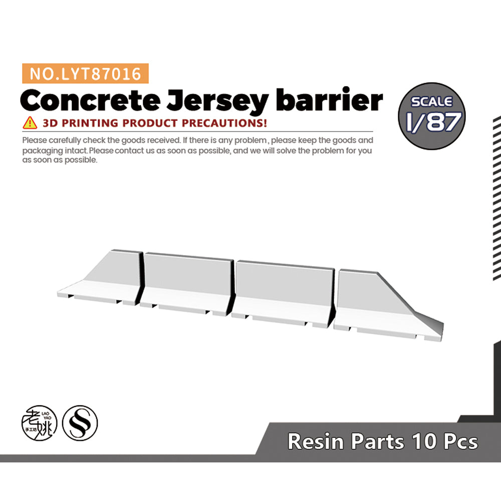 Yao's Studio LYT016 Concrete Jersey barrier Diecast toys car diorams Main image