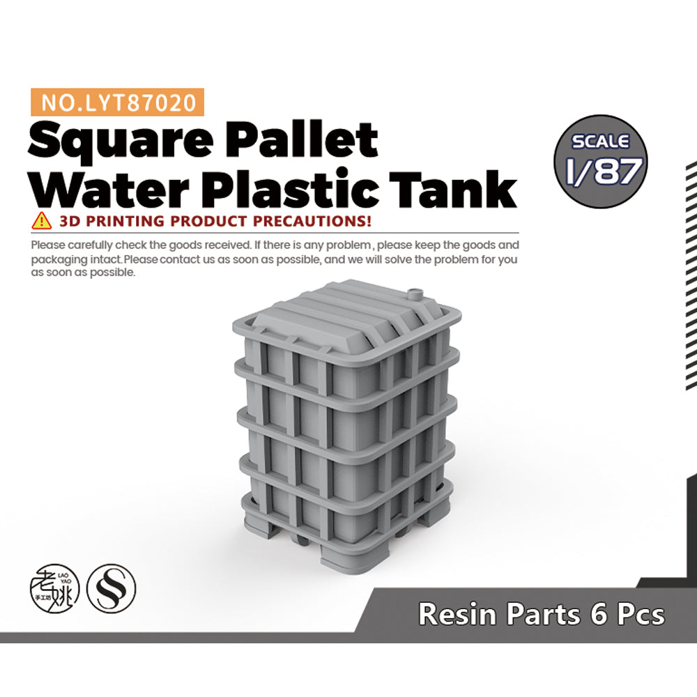 Yao's Studio LYT020 Square Pallet Water Plastic Tank HO/OO/Z/N/TT Railroad Miniature Accessory Display Props — scale model kit