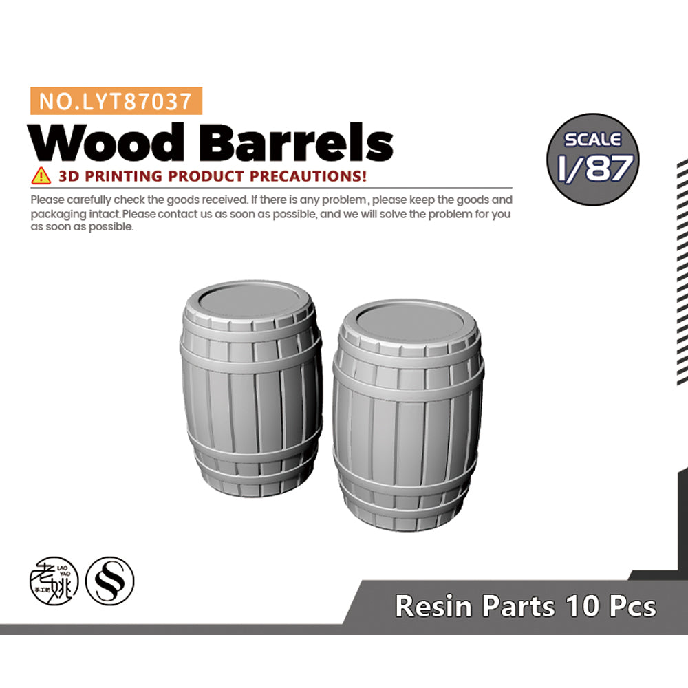 Yao's Studio LYT037 Wood Barrels Military Base Miniature Accessory Props — scale model kit