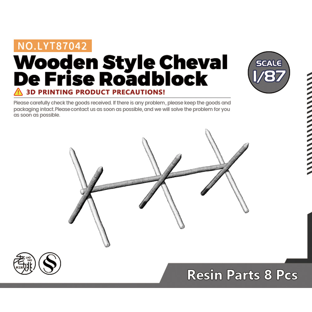 Yao's Studio LYT042 Wooden Style Cheval De Frise Roadblock HO/OO/Z/N/TT Railroad Miniature Accessory Display Props Main image