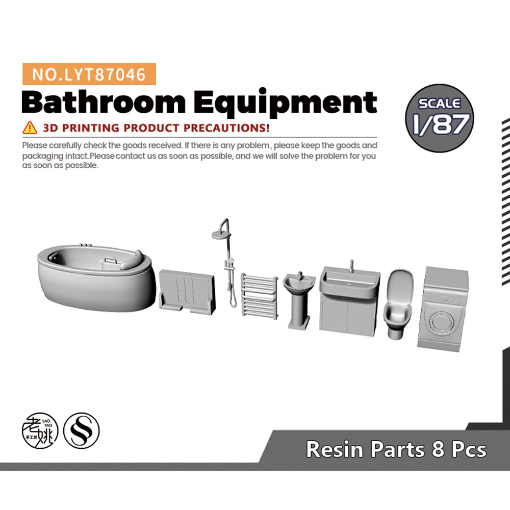 Yao's Studio LYT046 Bathroom Equipment HO/OO/Z/N/TT Railroad Miniature Accessory Display Props — scale model kit