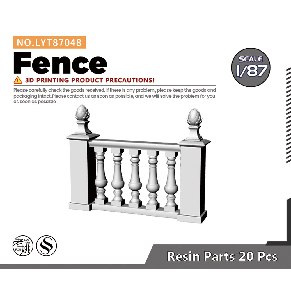 Yao's Studio LYT048 Fence HO/OO/Z/N/TT Railroad Miniature Accessory Display Props — scale model kit