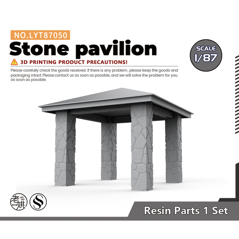 Yao's Studio LYT050 Stone Pavilion HO/OO/Z/N/TT Railroad Miniature Accessory Display Props — scale model kit