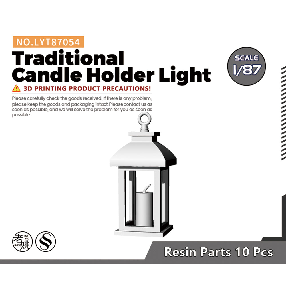 Yao's Studio LYT054 Traditional Candle Holder Light HO/OO/Z/N/TT Railroad Miniature Accessory Display Props — scale model kit