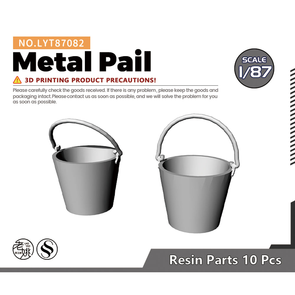 Yao's Studio LYT082 Metal Pail HO/OO/Z/N/TT Railroad Miniature Accessory Display Props — scale model kit