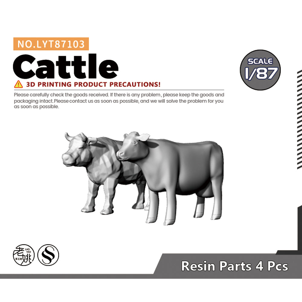 Yao's Studio LYT103 Cattle HO/OO/Z/N/TT Railroad Miniature Accessory Display Props Main image