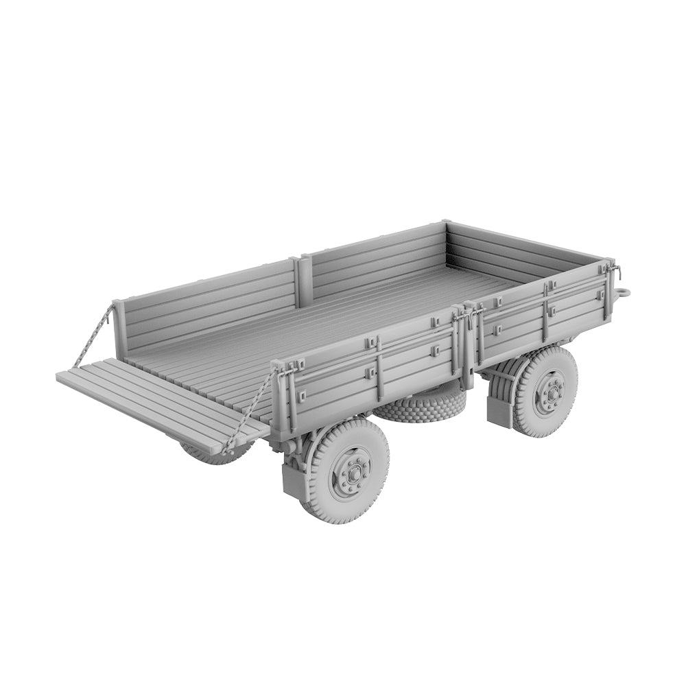 Yao's Studio LYT124 Flatbed Trailer Short HO/OO/Z/N/TT Railroad Warehouse Dock Transportation Miniature Military Car — detail view 3