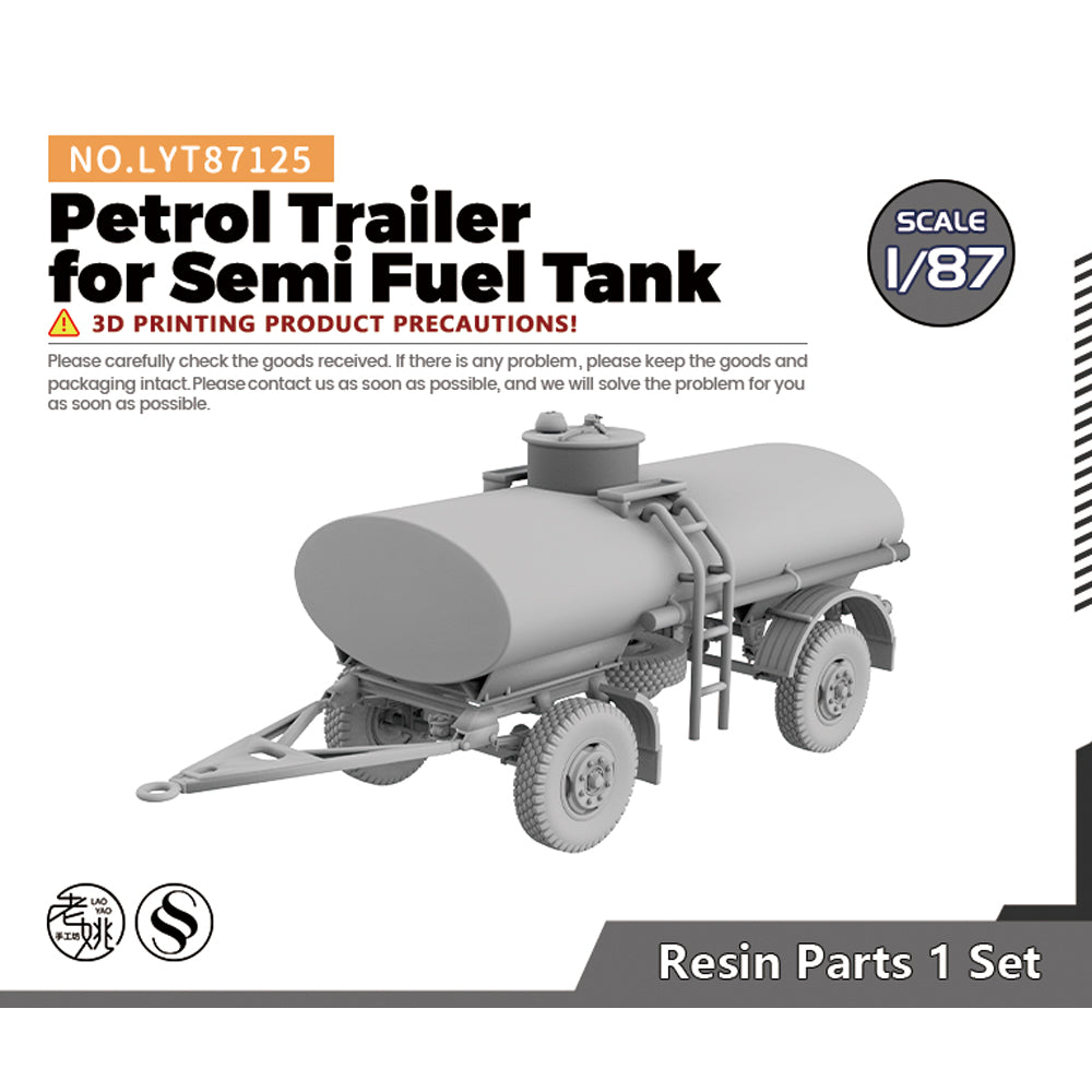 Yao's Studio LYT125 Petrol Trailer for Semi Fuel Tank HO/OO/Z/N/TT Railroad Warehouse Dock Transportation Miniature Military Car Main image