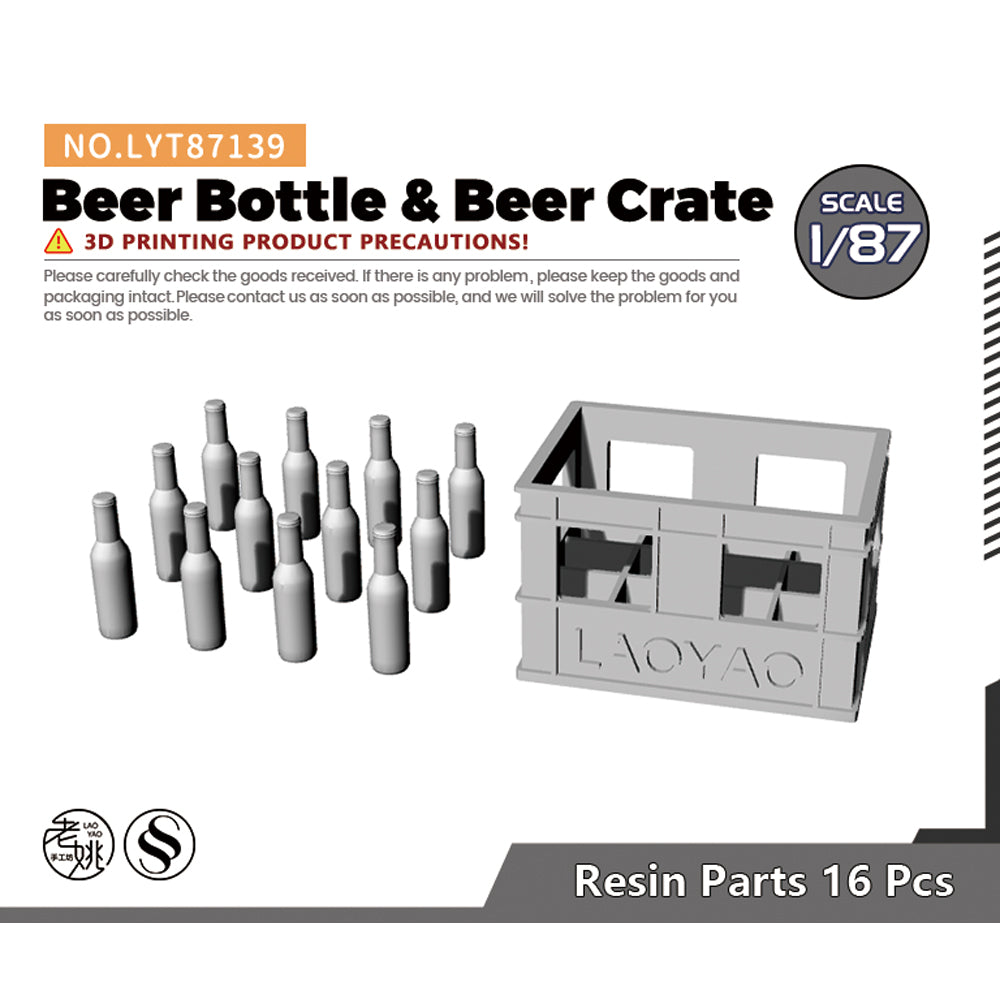 Yao's Studio LYT139 Beer Bottle & Beer Crate HO/OO/Z/N/TT Railroad Miniature Accessory Display Props Main image