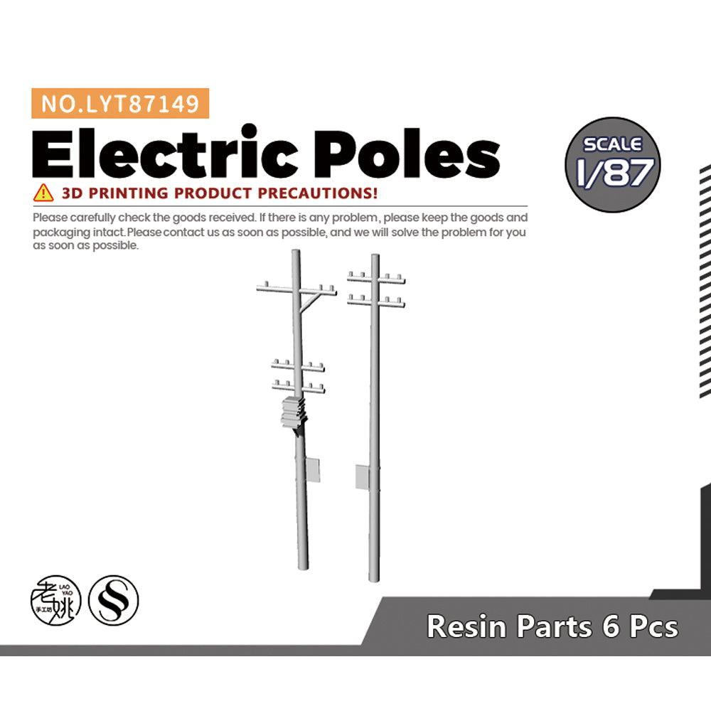 Yao's Studio LYT149 Electric Poles HO/OO/Z/N/TT Railroad Miniature Accessory Display Props Main image