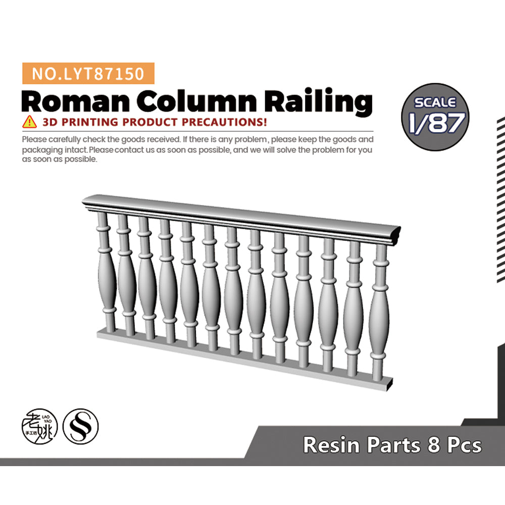 Yao's Studio LYT150 Roman Column Railing HO/OO/Z/N/TT Railroad Miniature Accessory Display Props — scale model kit