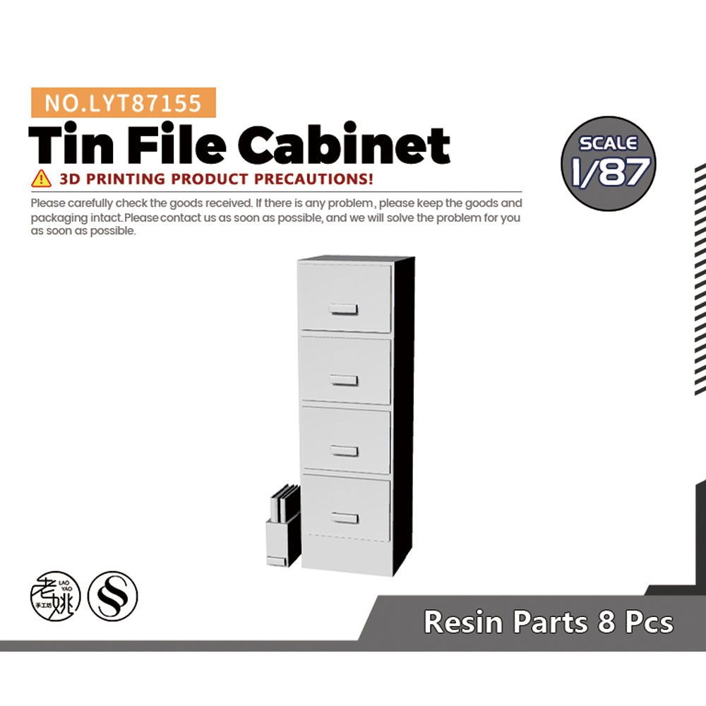 Yao's Studio LYT155 Tin File Cabinet HO/OO/Z/N/TT Railroad Miniature Accessory Display Props — scale model kit