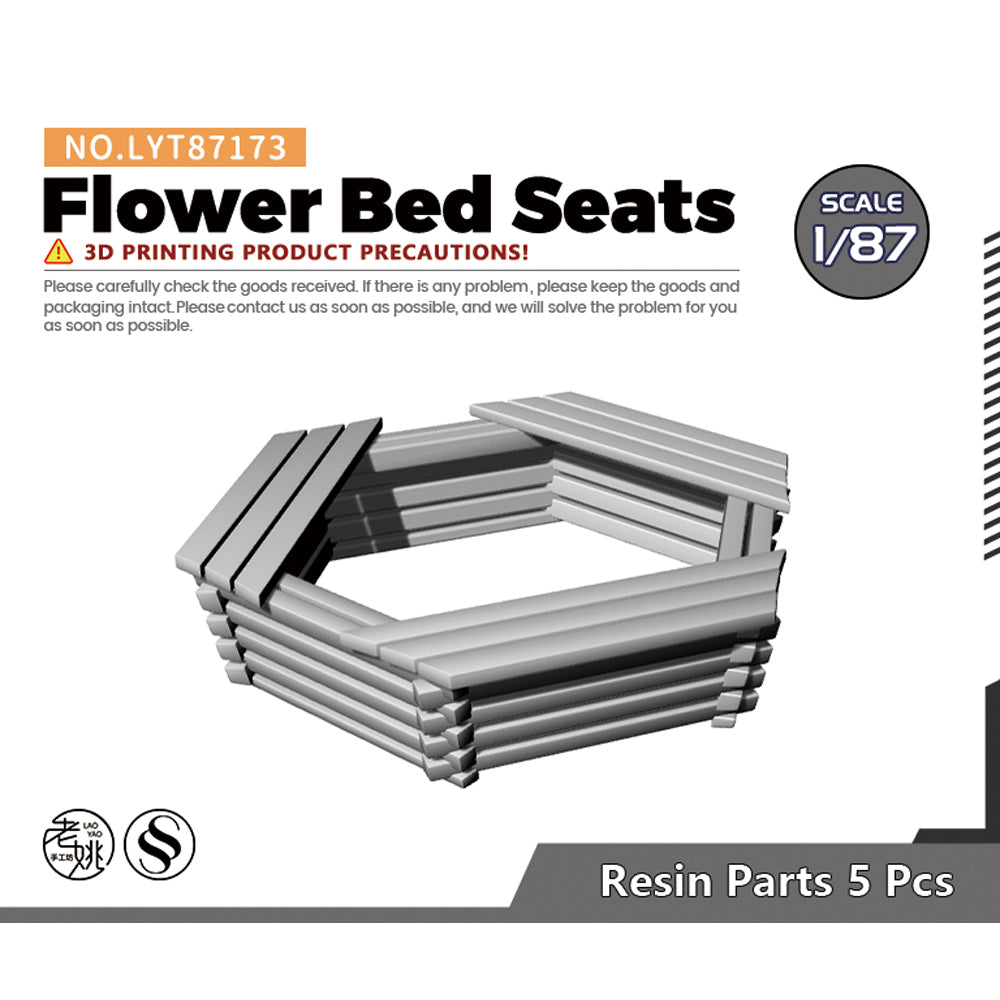 Yao's Studio LYT173 Flower Bed Seats HO/OO/Z/N/TT Railroad Miniature Accessory Display Props Main image