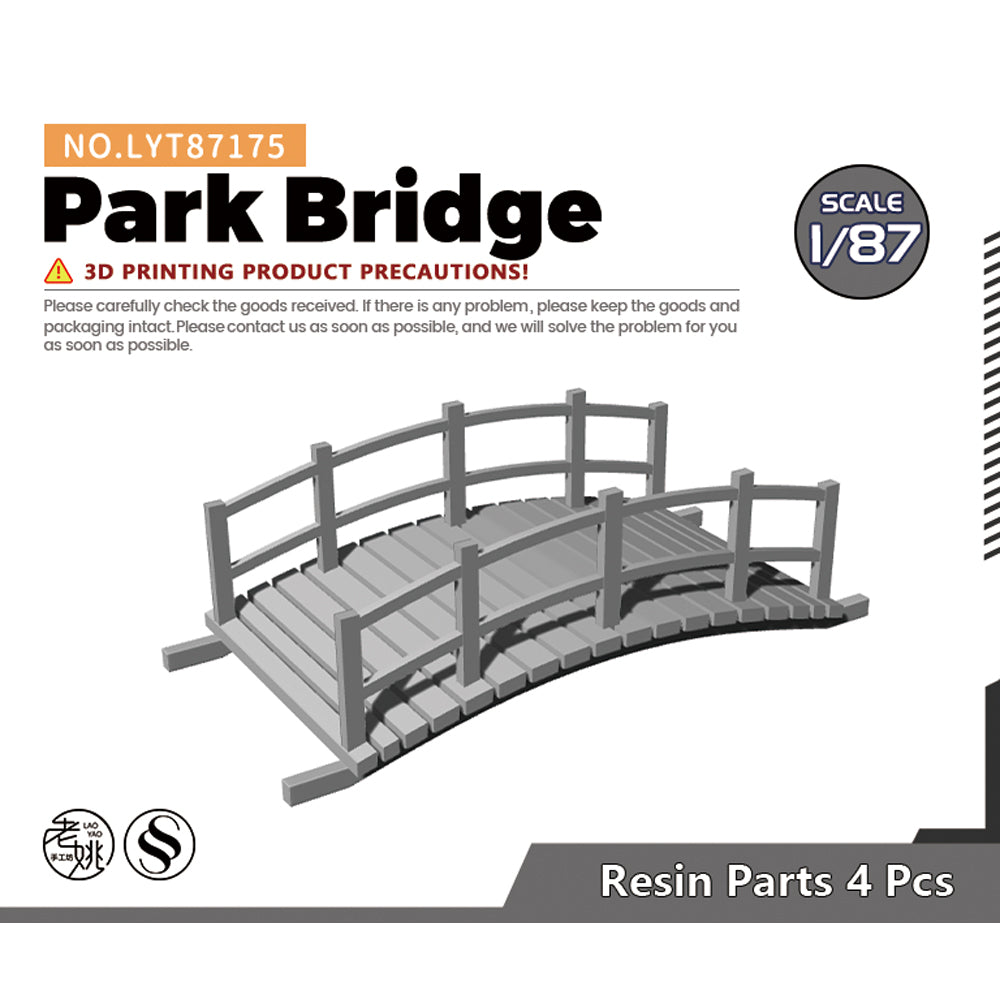 Yao's Studio LYT175 Park Bridge HO/OO/Z/N/TT Railroad Miniature Accessory Display Props — scale model kit