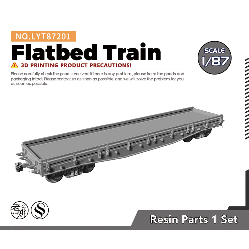 Yao's Studio LYT201 Flatbed Train HO/OO/Z/N/TT Railroad Miniature Accessory Display Props — scale model kit