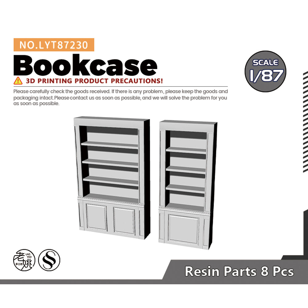 Yao's Studio LYT230 Bookcase HO/OO/Z/N/TT Railroad Miniature Accessory Display Props — scale model kit